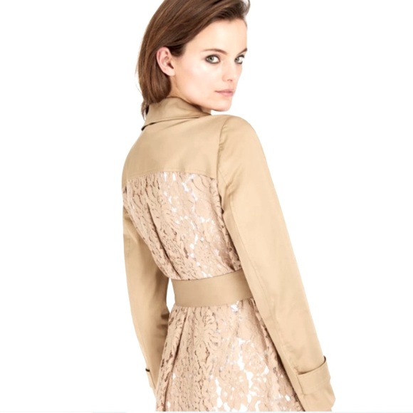 INC Lace-back Trench Coat - Sz S - Picture 1 of 6